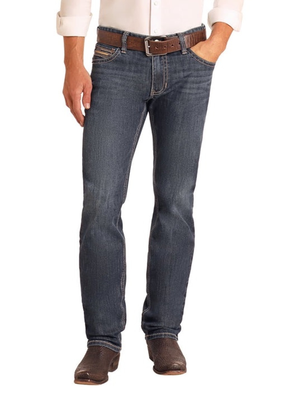 Rock And Roll Denim Jeans Mens Size 42X30  Revolver Straight Slim Straight Leg